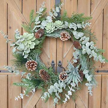 Idyllic 22 Inch Pinecone Wreath for Year-Round Decor
