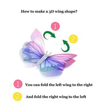 Liasun Colorful 3D Butterfly Hair Clips for Girls