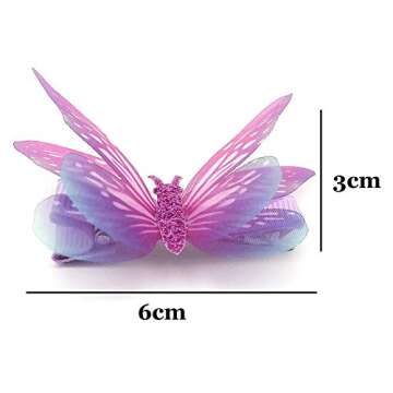 Liasun Colorful 3D Butterfly Hair Clips for Girls