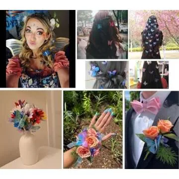 Liasun Colorful 3D Butterfly Hair Clips for Girls