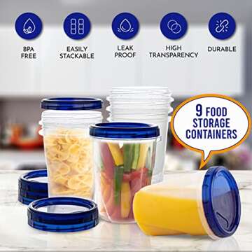 Freezer Soup Food Storage Containers With Screw On lids [32 Oz - 10 Pack]