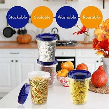 Freezer Soup Food Storage Containers 32 Oz - 10 Pack