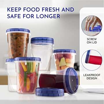 Freezer Soup Food Storage Containers 32 Oz - 10 Pack