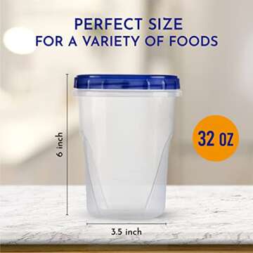 Freezer Soup Food Storage Containers 32 Oz - 10 Pack