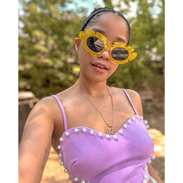 Pro Acme Trendy Flower Cat Eye Sunglasses Stylish UV400