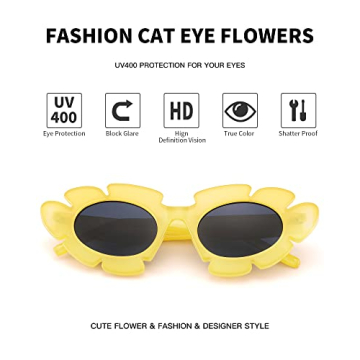 Pro Acme Trendy Flower Cat Eye Sunglasses Stylish UV400