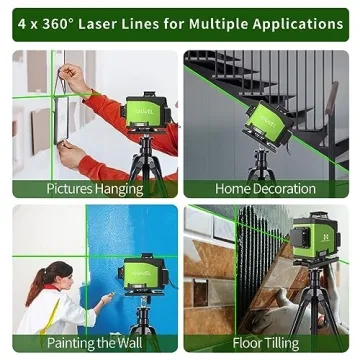 KINAVEL Laser Level 4x360 with Remote and Dual Batteries