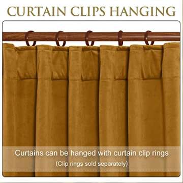 StangH Velvet Curtains Mustard Gold for Elegant Home Decor