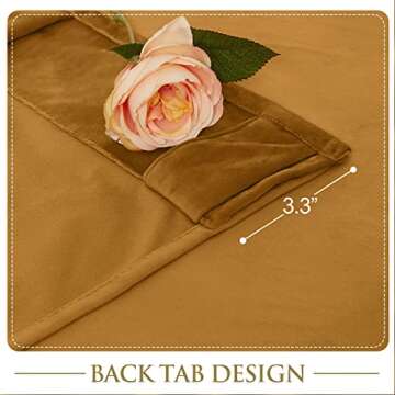 StangH Velvet Curtains Mustard Gold for Elegant Home Decor
