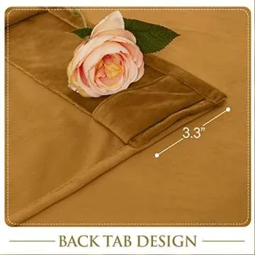 StangH Velvet Curtains Mustard Gold for Elegant Home Decor