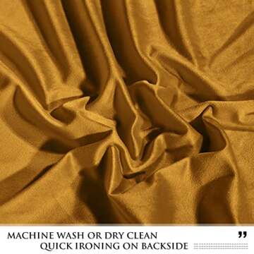 StangH Velvet Curtains Mustard Gold for Elegant Home Decor