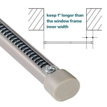 Turquoize Oval Tension Rods Adjustable Width Curtains Rods 2 Pack Spring Window Round 22 to 36 inches Spring Curtain Rod Tension Curtain Rod, Nickel