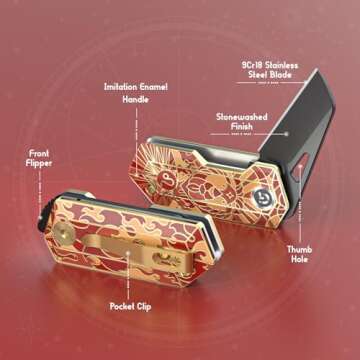 GVDV Small EDC Pocket Knife - Durable & Stylish 9Cr18 Steel