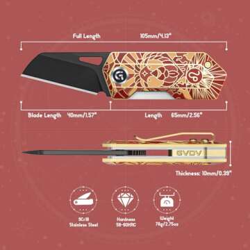 GVDV Small EDC Pocket Knife - Durable & Stylish 9Cr18 Steel