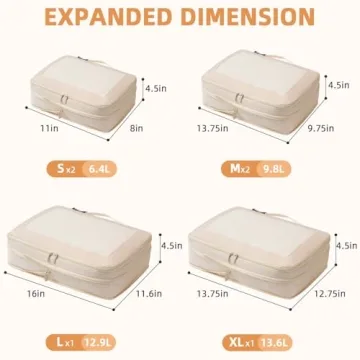 BAGAIL 6 Set Compression Packing Cubes for Travel