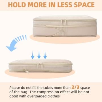 BAGAIL 6 Set Compression Packing Cubes for Travel