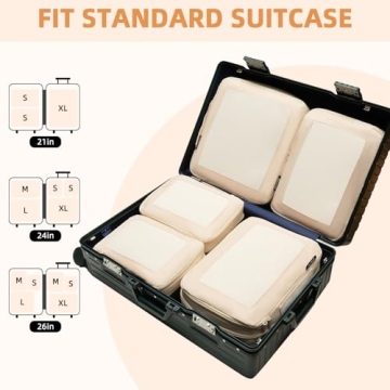 BAGAIL 6 Set Compression Packing Cubes for Travel