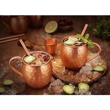 Avador® Classic Pure Copper Moscow Mule Mugs Set of 4