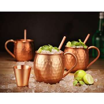 Avador® Classic Pure Copper Moscow Mule Mugs Set of 4