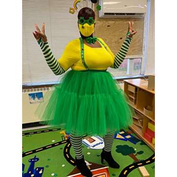 Women Green Tutu Skirt Tulle Dress Girls Fairy Costume Halloween Skirt Puffy Petticoat Skirts Green
