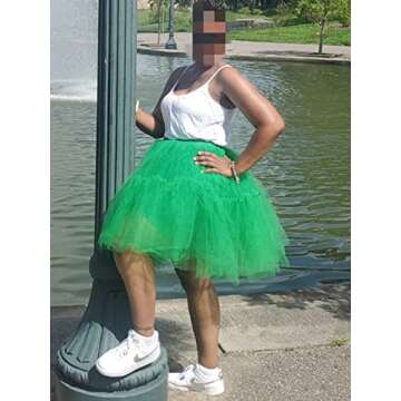 Women Green Tutu Skirt Tulle Dress Girls Fairy Costume Halloween Skirt Puffy Petticoat Skirts Green