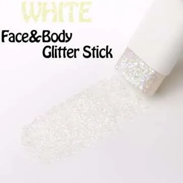 UCANBE White Body Glitter, Face Glitter Stick for Singer Concerts Music Festival, Chunky Glitter Makeup Rave Accessories for Body Face Hair Eyes Lip, Sparkling Mermaid Sequins for Women