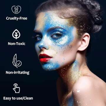 UCANBE White Body Glitter, Face Glitter Stick for Singer Concerts Music Festival, Chunky Glitter Makeup Rave Accessories for Body Face Hair Eyes Lip, Sparkling Mermaid Sequins for Women