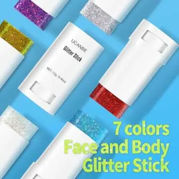 UCANBE White Body Glitter, Face Glitter Stick for Singer Concerts Music Festival, Chunky Glitter Makeup Rave Accessories for Body Face Hair Eyes Lip, Sparkling Mermaid Sequins for Women