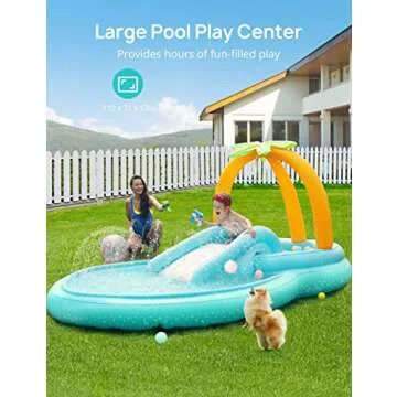 Evajoy Inflatable Family Pool with Slide and Sprayers for Kids