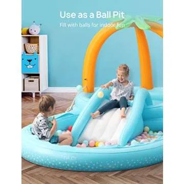 Evajoy Inflatable Family Pool with Slide and Sprayers for Kids