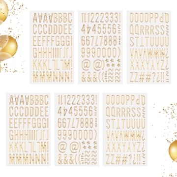 Gold Puffy Letter and Number Stickers for Creative Crafts