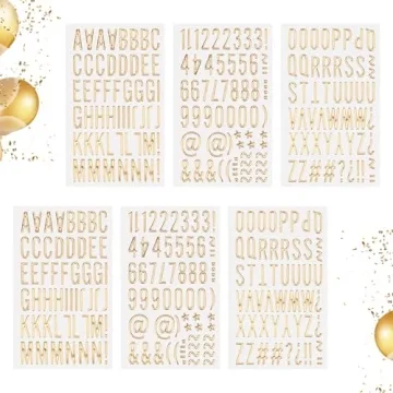Gold Puffy Letter and Number Stickers for Creative Crafts