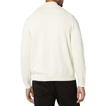 Amazon Essentials Men's 100% Cotton Quarter-Zip Sweater in Ivory