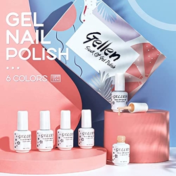 Gellen Premium Gel Nail Polish Set - 6 Stylish Colors