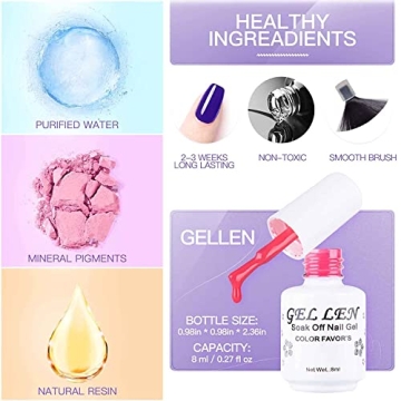 Gellen Premium Gel Nail Polish Set - 6 Stylish Colors