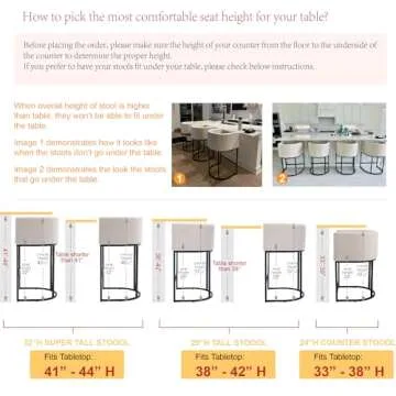 Stylish HNY Modern Counter Height Stools Set of 4