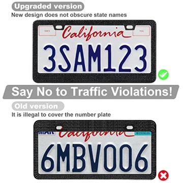 Bling License Plate Frames for Women - 2 Pack