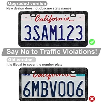 Bling License Plate Frames for Women - 2 Pack