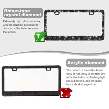 Bling License Plate Frames for Women - 2 Pack