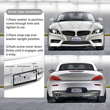 Bling License Plate Frames for Women - 2 Pack