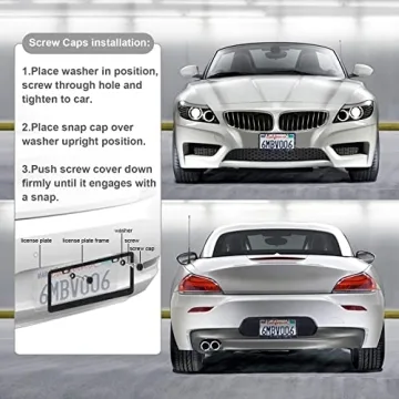 Bling License Plate Frames for Women - 2 Pack