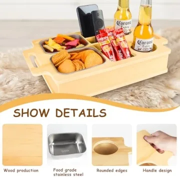 Stylish Couch Cup Holder with Snack Tray for Any Occasion