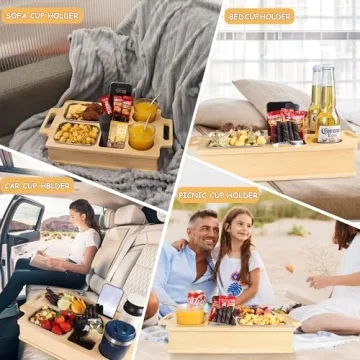 Stylish Couch Cup Holder with Snack Tray for Any Occasion