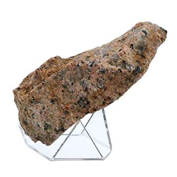 Hipiwe 5 Packs Acrylic Triangle Display Holder - Display Easel Stands for Geodes Rock Mineral Agate Fossil Coral, Clear Plastic Display Stands for Small Collectibles, Big