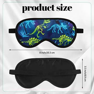 Eurzom 6-Piece Kid Shark Dinosaur Sleep Mask Set - Fun & Comfortable Nighttime Accessory