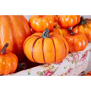 Artmag 12 Pcs Assorted Faux Pumpkins for Fall Decor