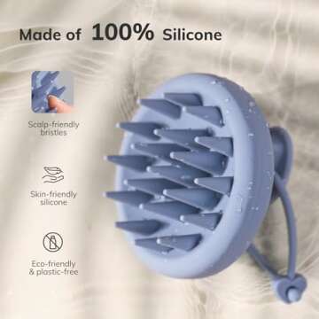 Sndyi Silicone Scalp Massager Shampoo Brush, Hair Scrubber with Soft Silicone Bristles, Scalp Scrubb...