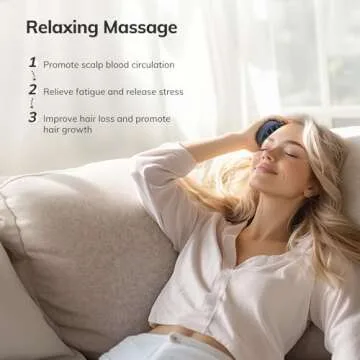 Sndyi Silicone Scalp Massager Shampoo Brush, Hair Scrubber with Soft Silicone Bristles, Scalp Scrubber/Exfoliator for Dandruff Removal, Wet Dry Scalp Brush for Hair Growth & Scalp Care, Gray Blue