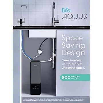 Brio AQUUS TROE800COL Reverse Osmosis Water Filtration System, 4-Stage Tankless RO Water Filter Syst...