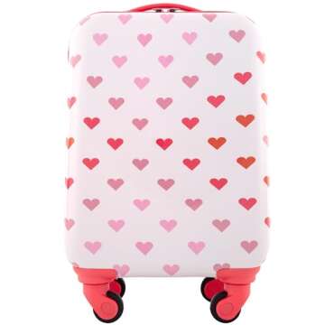 Travelers Club 5 Piece Kids' Luggage Set, Hearts